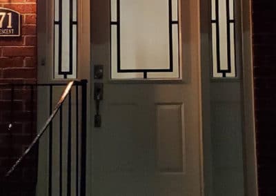 Neo wrought iron door insert by What A Pane Toronto