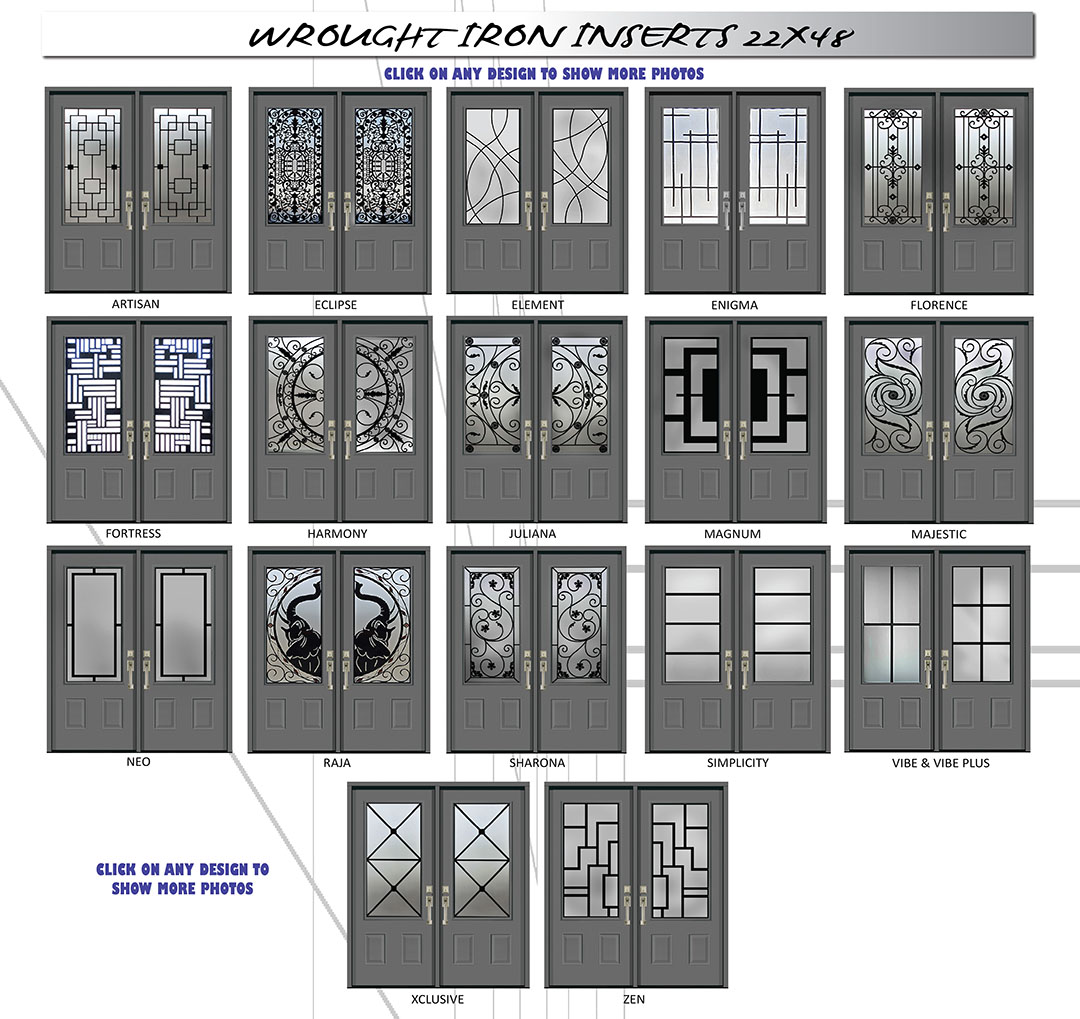 Thumbnails of 22X48 Wrought Iron door inserts