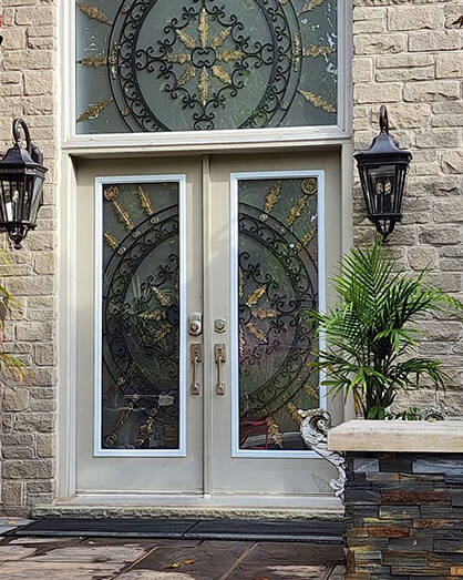 Tranquility wrought iron door insert, installed (photo 3)