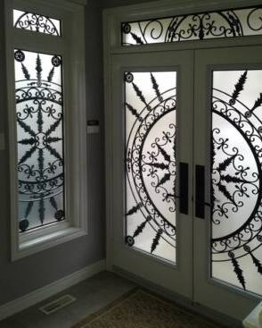 Tranquility wrought iron door insert, installed (photo 4)