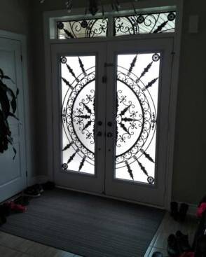 Tranquility wrought iron door insert, installed (photo 5)