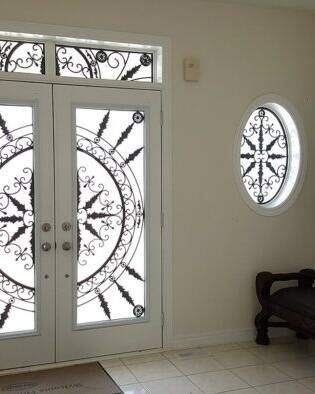 Tranquility wrought iron door insert, installed (photo 7)