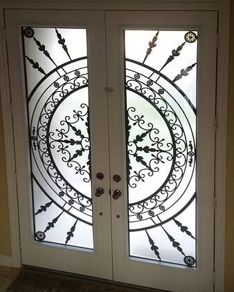 Tranquility wrought iron door insert, installed (photo 10)