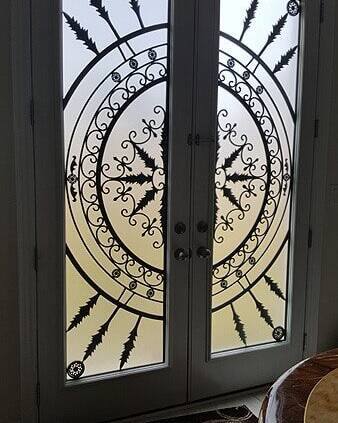 Tranquility wrought iron door insert, installed (photo 11)