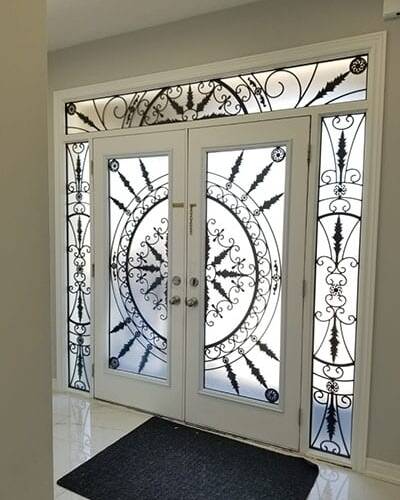 Tranquility wrought iron door insert, installed (photo 13)