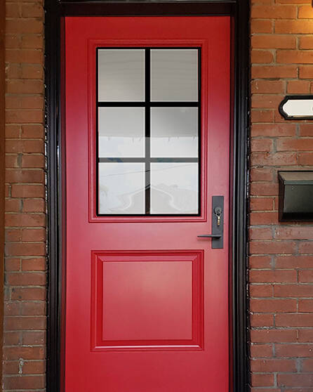 Vibe wrought iron door insert, installed (photo 3)