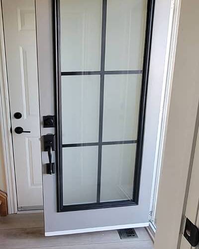 Vibe wrought iron door insert, installed (photo 22)