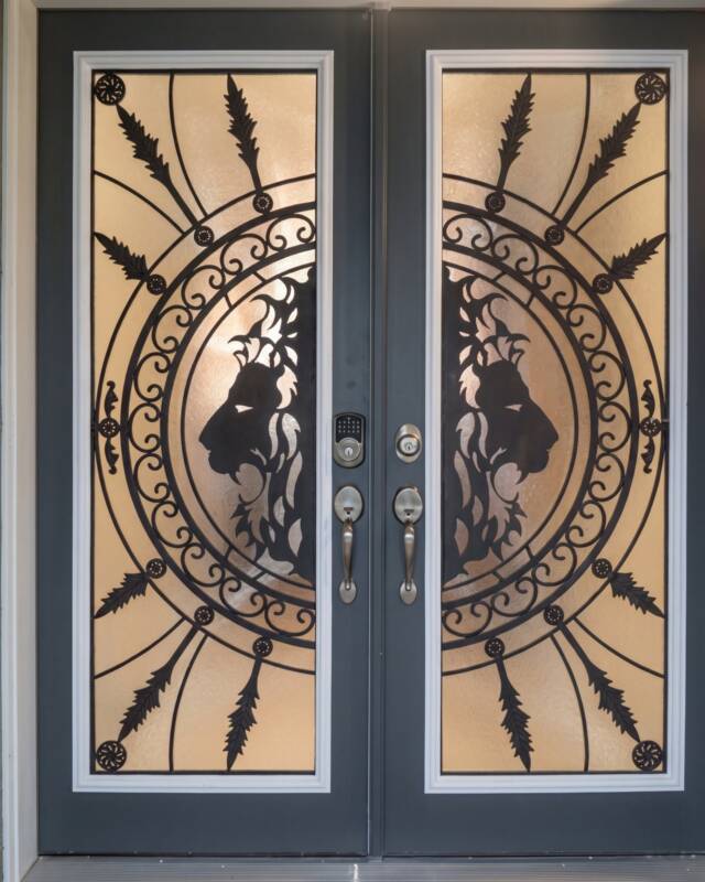 Lyonheart wrought iron door insert