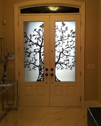 Woodland laser cut iron door insert, installed (photo 5)