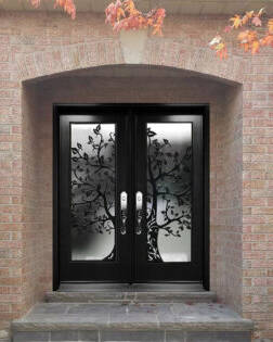 Woodland laser cut iron door insert, installed (photo 9)