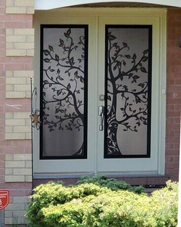 Woodland laser cut iron door insert, installed (photo 10)