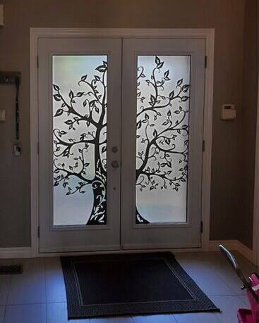 Woodland laser cut iron door insert, installed (photo 12)