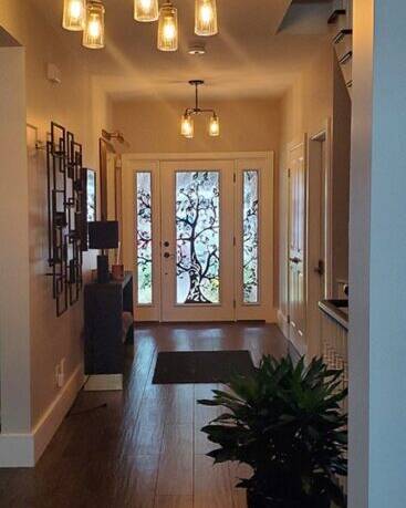 Woodland laser cut iron door insert, installed (photo 13)