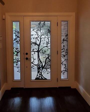 Woodland laser cut iron door insert, installed (photo 14)