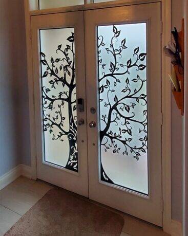 Woodland laser cut iron door insert, installed (photo 16)