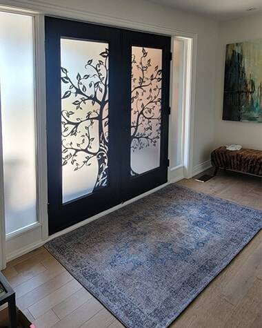 Woodland laser cut iron door insert, installed (photo 19)