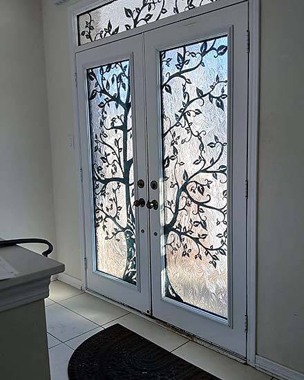 Woodland laser cut iron door insert, installed (photo 22)