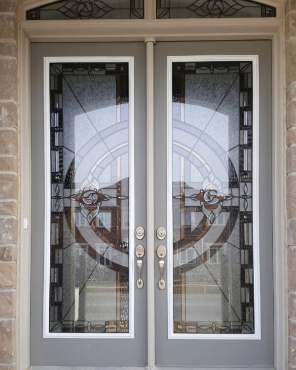 Matrix stained glass door insert
