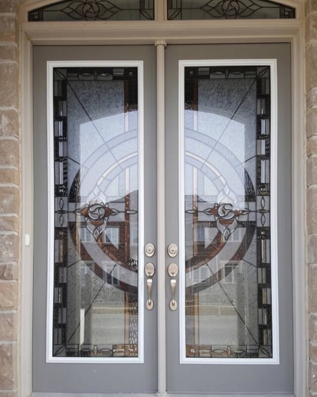 Matrix stained glass door insert
