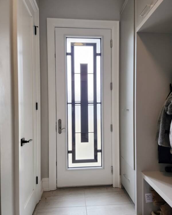 A custom Magnum wrought iron insert in a narrow door