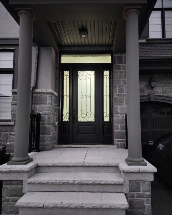 Model 2050 inserts in a front door with sidelites
