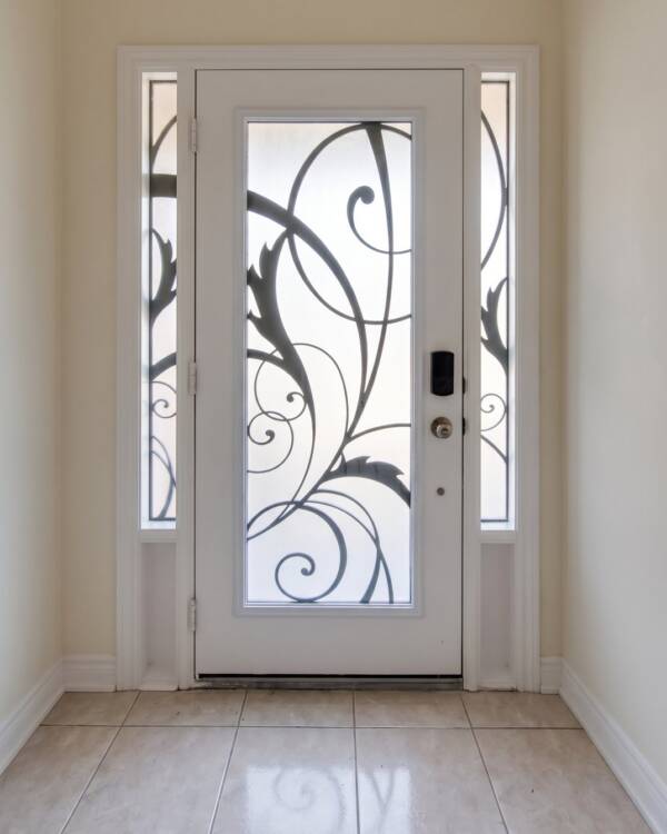 A custom laser cut iron insert with sidelites