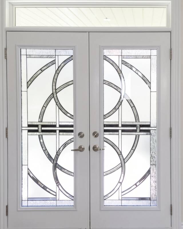 Nebula stained glass door insert