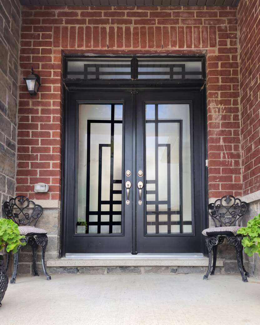 Absolute laser cut iron door insert