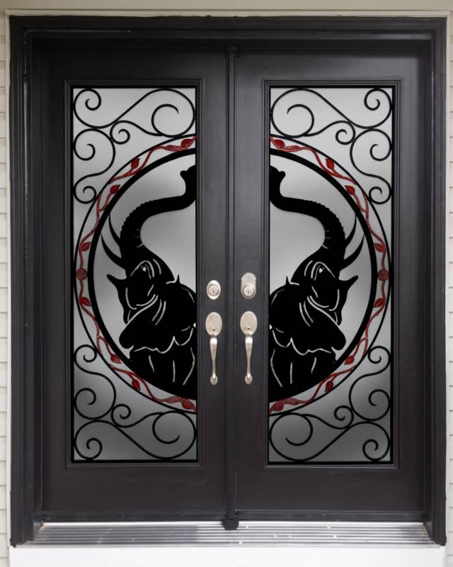 Raja laser cut iron door insert