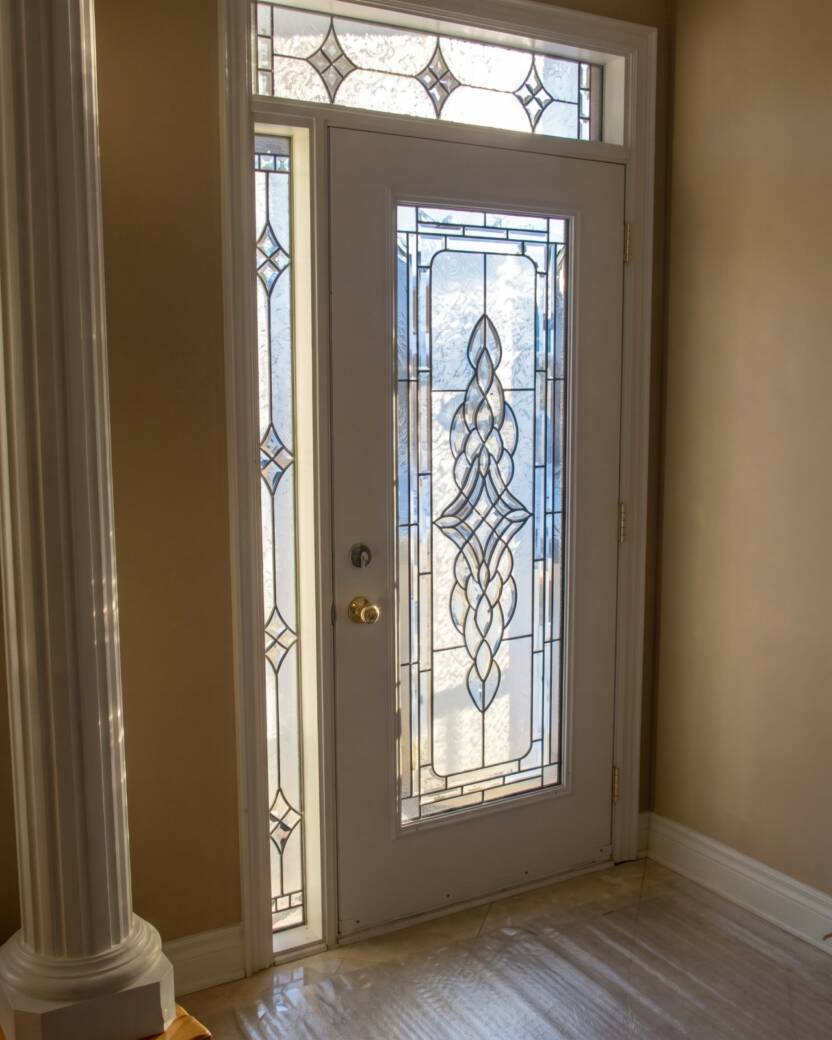 Reflection decorative glass door insert