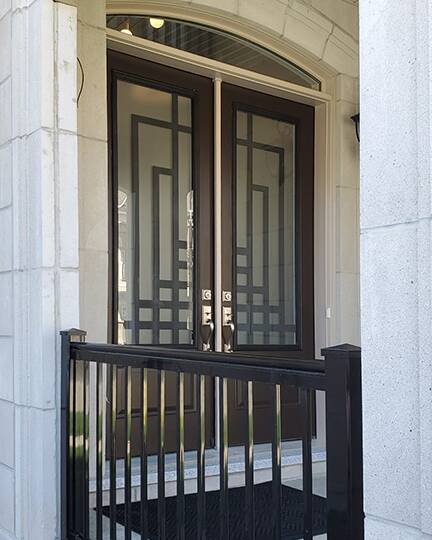 Absolute laser cut iron door insert, installed (photo 2)