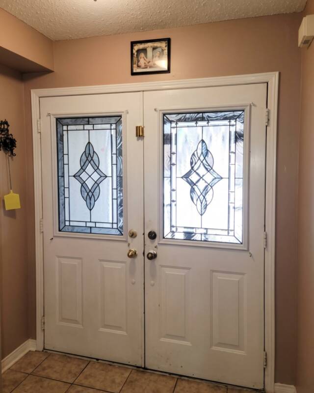 Serenity stained glass door insert