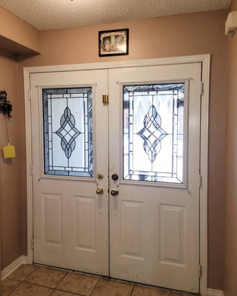 Serenity stained glass door insert
