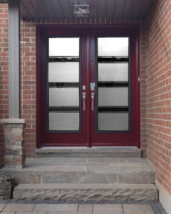 Simplex stained glass door insert