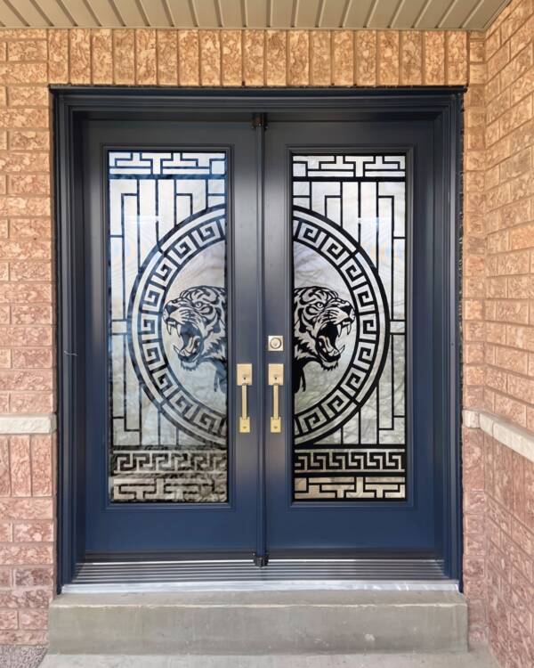 Tigris wrought iron door insert