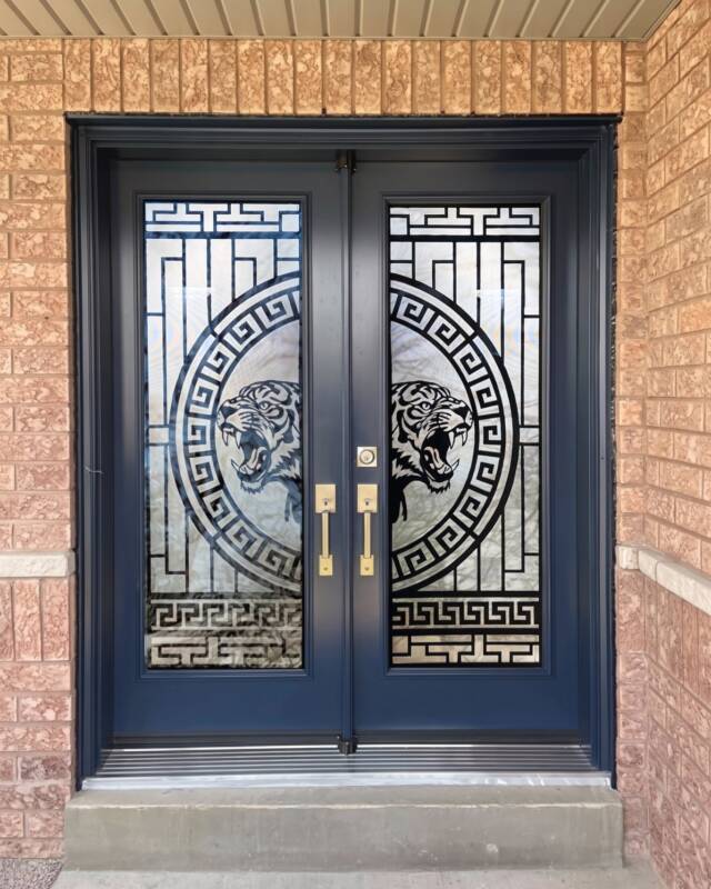Tigris wrought iron door insert