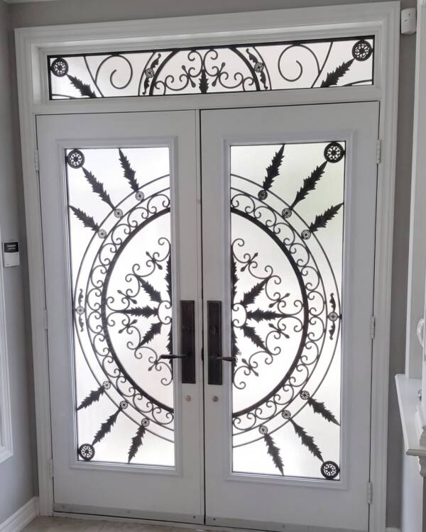 Tranquility wrought iron door insert