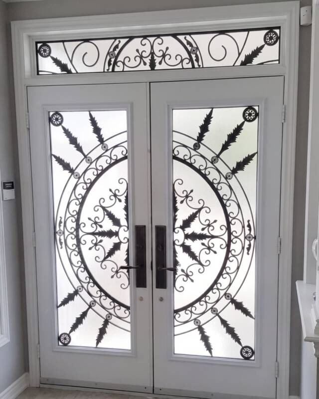 Tranquility wrought iron door insert
