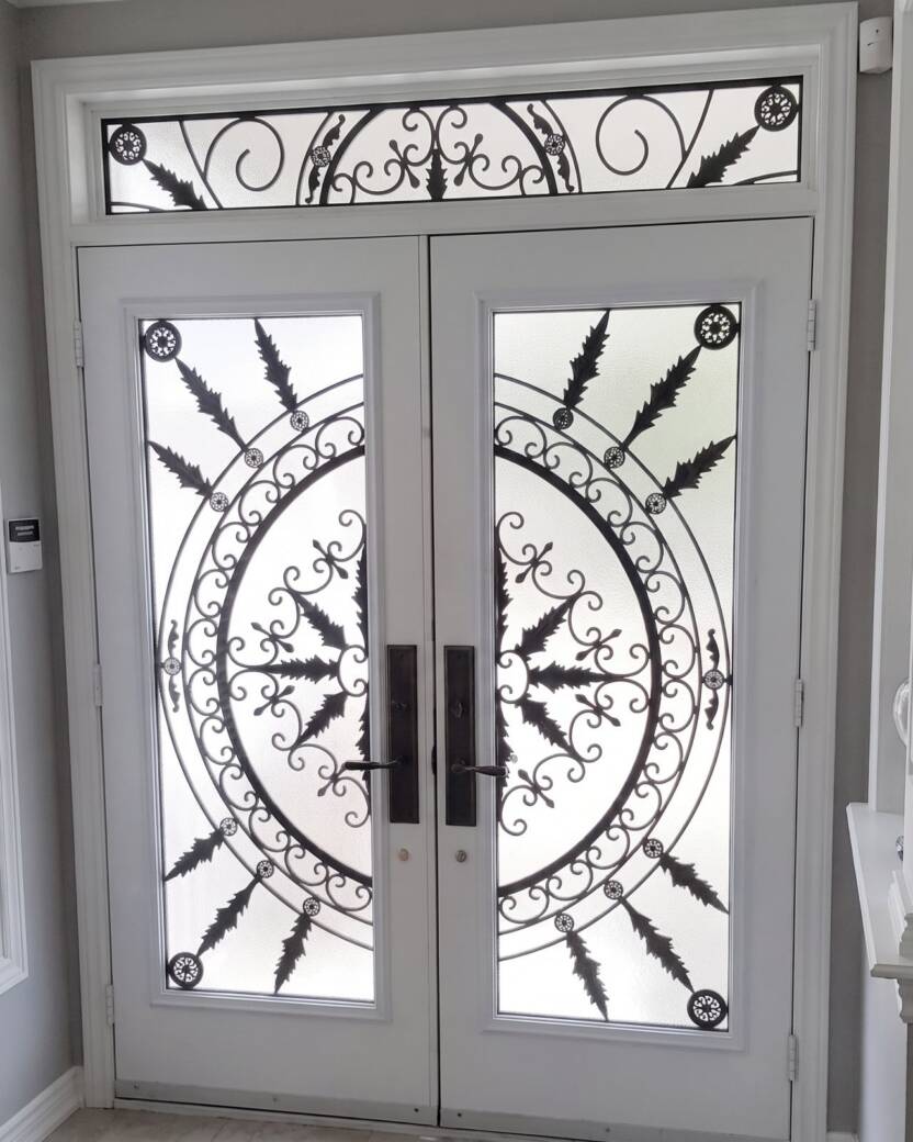 Tranquility wrought iron door insert