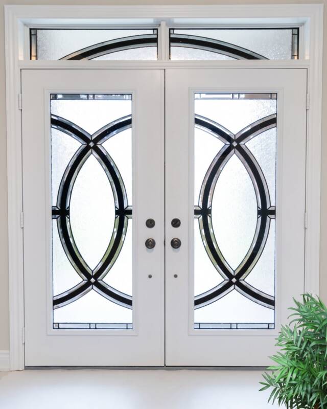 Vortex decorative glass door insert