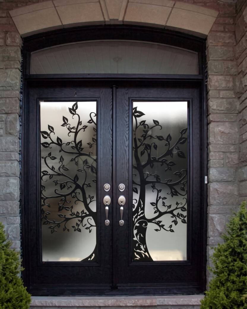 Woodland laser cut iron door insert