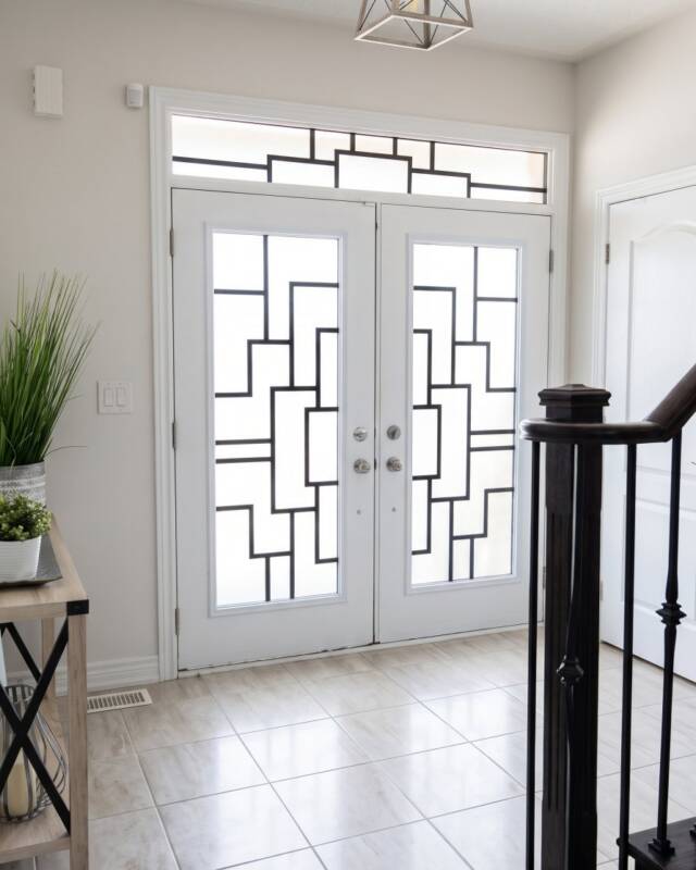 Zen wrought iron door insert