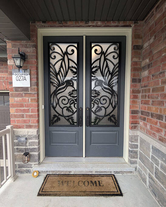 Colibri laser cut iron door insert