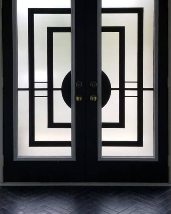 Constellation wrought iron door insert, installed (photo 5)