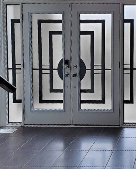Constellation wrought iron door insert, installed (photo 6)