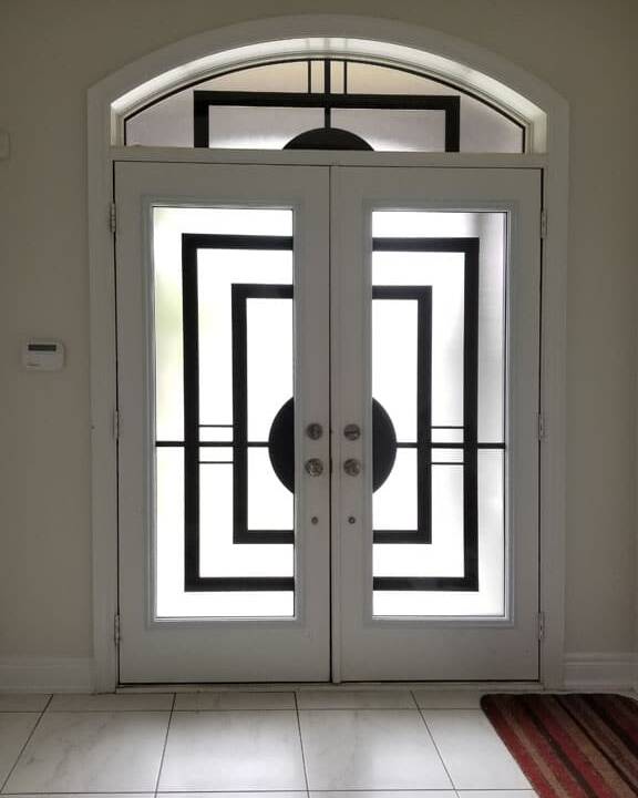 Constellation wrought iron door insert, installed (photo 7)