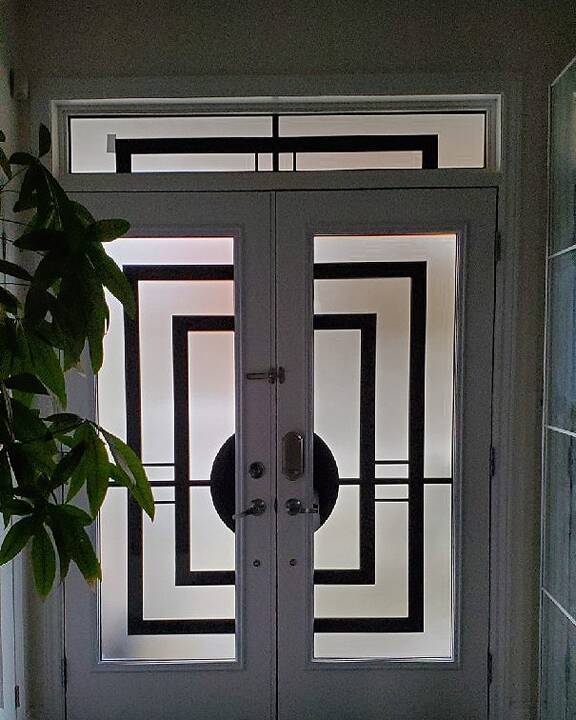 Constellation wrought iron door insert, installed (photo 11)