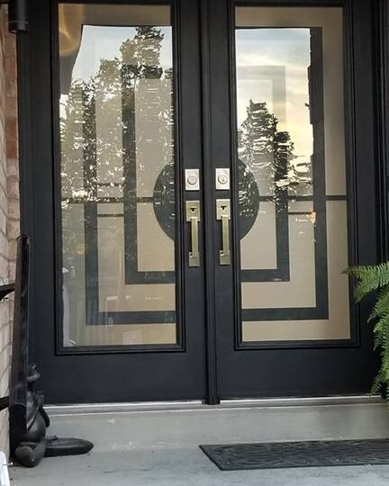 Constellation wrought iron door insert, installed (photo 14)