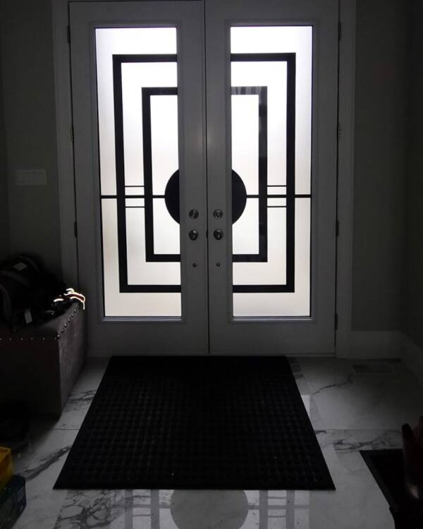 Constellation wrought iron door insert, installed (photo 18)