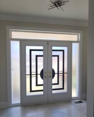 Constellation wrought iron door insert, installed (photo 19)